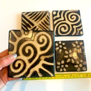 New Set of 4 Coasters -handmade ceramic